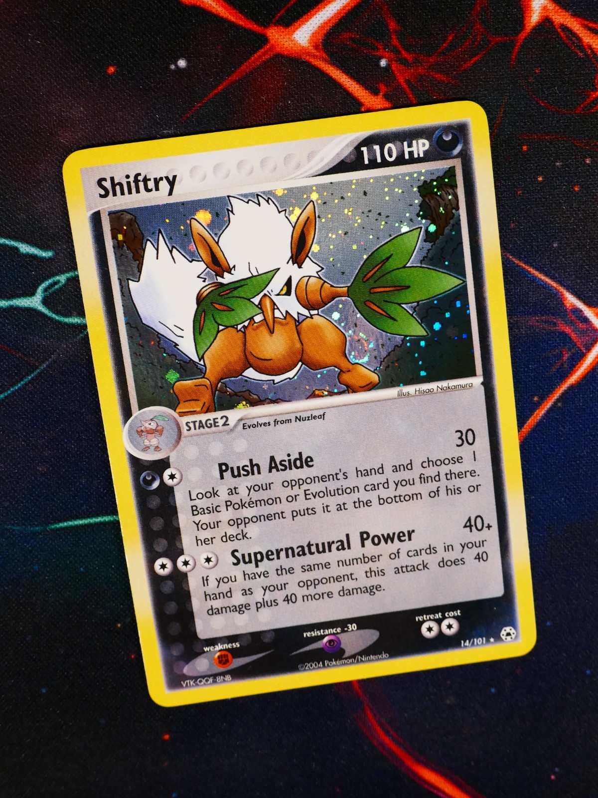 LP Pokemon SHIFTRY Card EX HIDDEN LEGENDS Set #14/101 Holo Foil Rare SWIRL#1