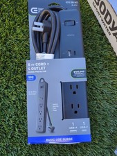 Commercial Electric 6 ft Surge Protector 4-Outlet USB-A USB-C PowerStrip