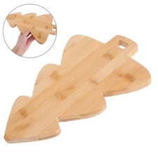  Christmas Tree Cutting Board Serving Tray Cheese Platter Bamboo Snack Dish