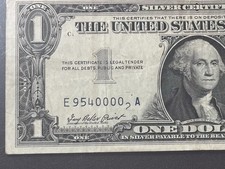 $1 1957 Silver Certificate Rotated Serial Digit Error Legacy Grading Company 30