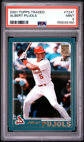 2001 TOPPS TRADED #T247 ALBERT PUJOLS ROOKIE RC PSA 9