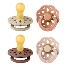 BIBS Boheme Soother 4Pack  BPA Free Dummy Pacifier  Round Nipple  Natural ...