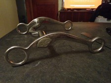 used Stainless steel curb bit 5 in mouth silver clover