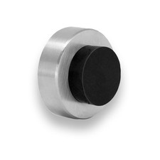  Wall Door Stop  1.37x0.7  Stainless Steel Solid Body  Adhesive  Screw-i...