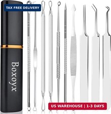 Pimple Popper Tool Kit - 10 Pcs Blackhead Remover Comedone Extractor Kit