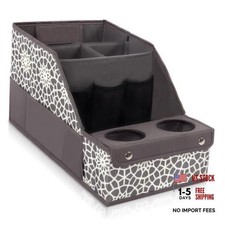 Car Seat Organizer - Backseat with 11 Compartments, 2 Fiber handle set Gray
