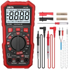 Digital Multimeter 2000 Counts with AC/DC Voltage, Ohm Volt Amp Meter Tests Live
