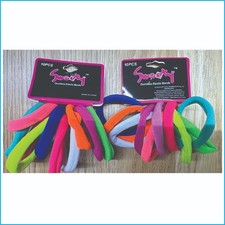 Multicolor Soft Elastic Hair Ties 10  Pack Bright Ponytail Bands Women Girls