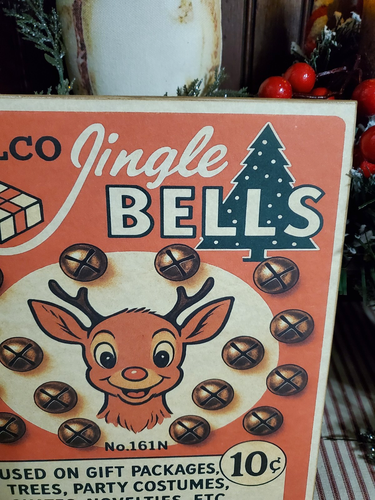 SÜSSESTES PRIMITIVES VINTAGE RETRO STIL WEIHNACHTEN RUDOLPH 10 CENT JINGLE BELLS SCHILD - Bild 4 von 9