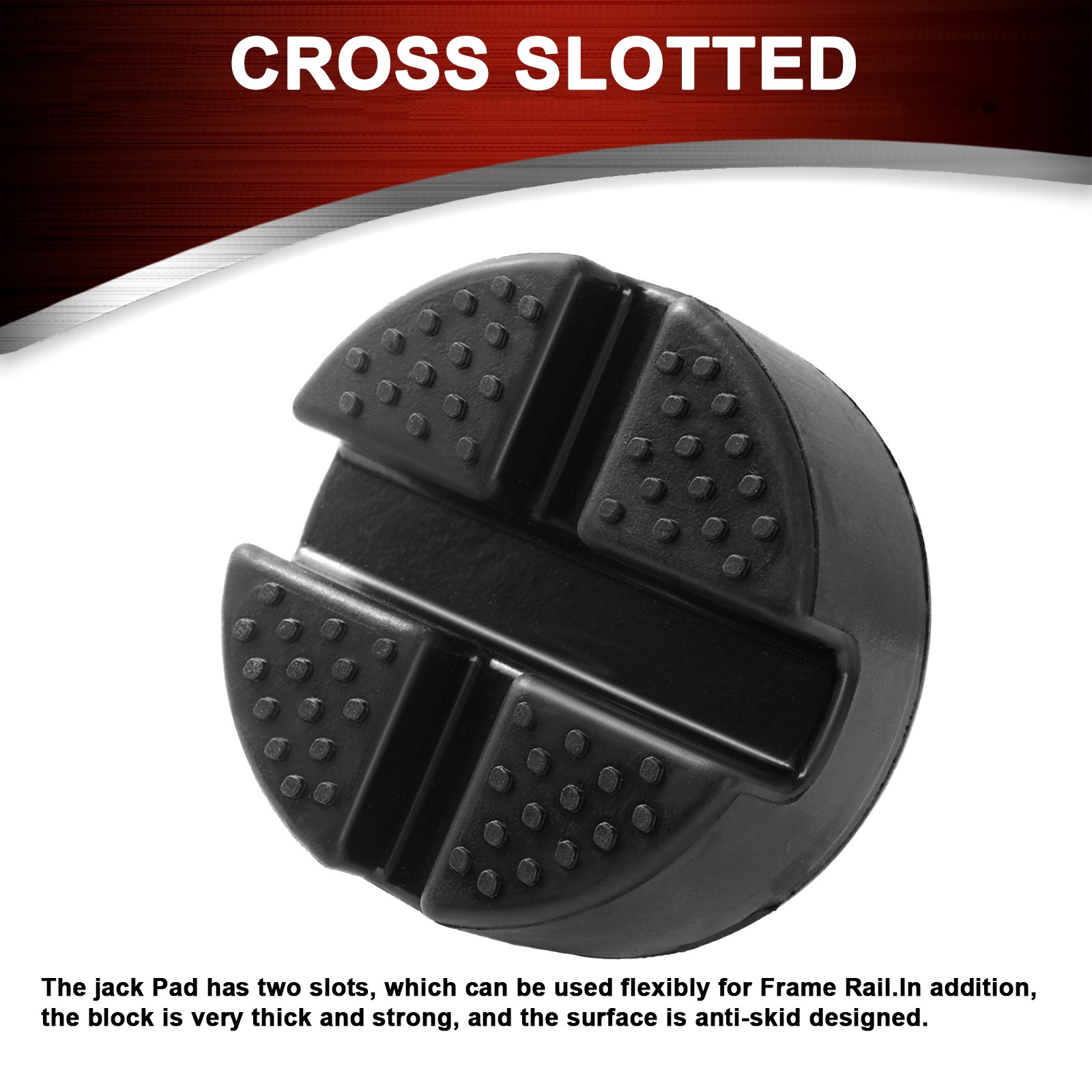 2X Jack Pads Car Rubber Cross Slotted Frame Rail Adapter Scissor Jack Universal 