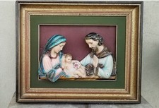 Quadro Scultura ANTICO GRANDEcm.50! Sacra Famiglia ALTO RILIEVO Natività Dipinto