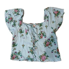 So Goods For Life Tiny Top Vacation Beach Floral Crop Elastic Sz Large