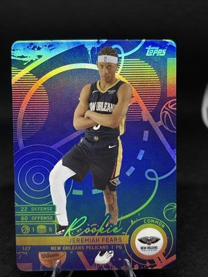 2025-26 Match Attax NBA No. 127 Jeremiah Fears Rookie Common Blue Pelicans