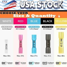 Waterproof Heat Shrink Wire Splice Crimp Connectors Butt Terminals Kit