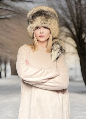 Mütze Golden Island Fuchs  Saga Furs Original  Fuchs Pelz