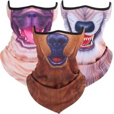 3D Animal Neck Gaiter Face Mask Scarf Cute Balaclava Bandana Scarf for Men Women