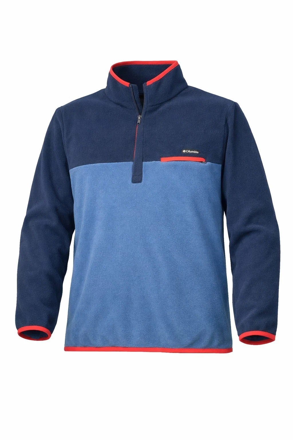 Columbia Mens XL Quarter Zip Fleece Pullover Blue Navy Red Outdoor Jacket