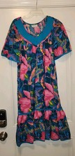 APPEL Vintage floral Bright Casual Garden Dress Sz S  Nap Beachy Made In USA