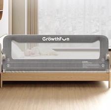 NEW Growthfun Foldable Bed Rail for Toddlers Kids Babies 71  Steel Frame- Grey