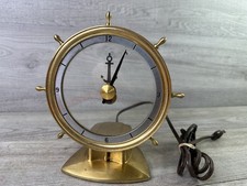 Jefferson Golden Helm Electric Ship Wheel Clock Maritime Brass Finish Parts Only