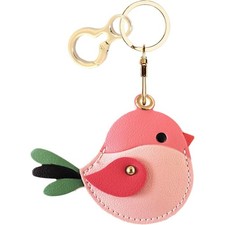 Leather AirTag Keychain Holder Protective Cover with Keyring Anti Scratch GPS