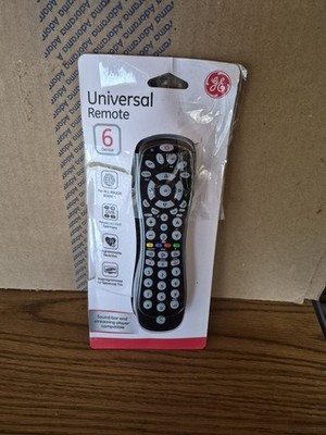 GE Universal Remote Control 6-Device Black Works All Major Brands -FREE SHIPPING