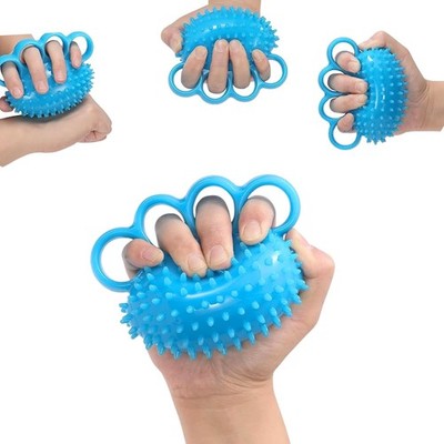 Hand Grip Strengthener & Massage Equipment - Exercise Ball, Finger Blue 