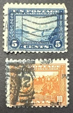 US 1915 Sc# 403-404 Lot of 2 Used Stamps Panama Pacific Expo perf 10