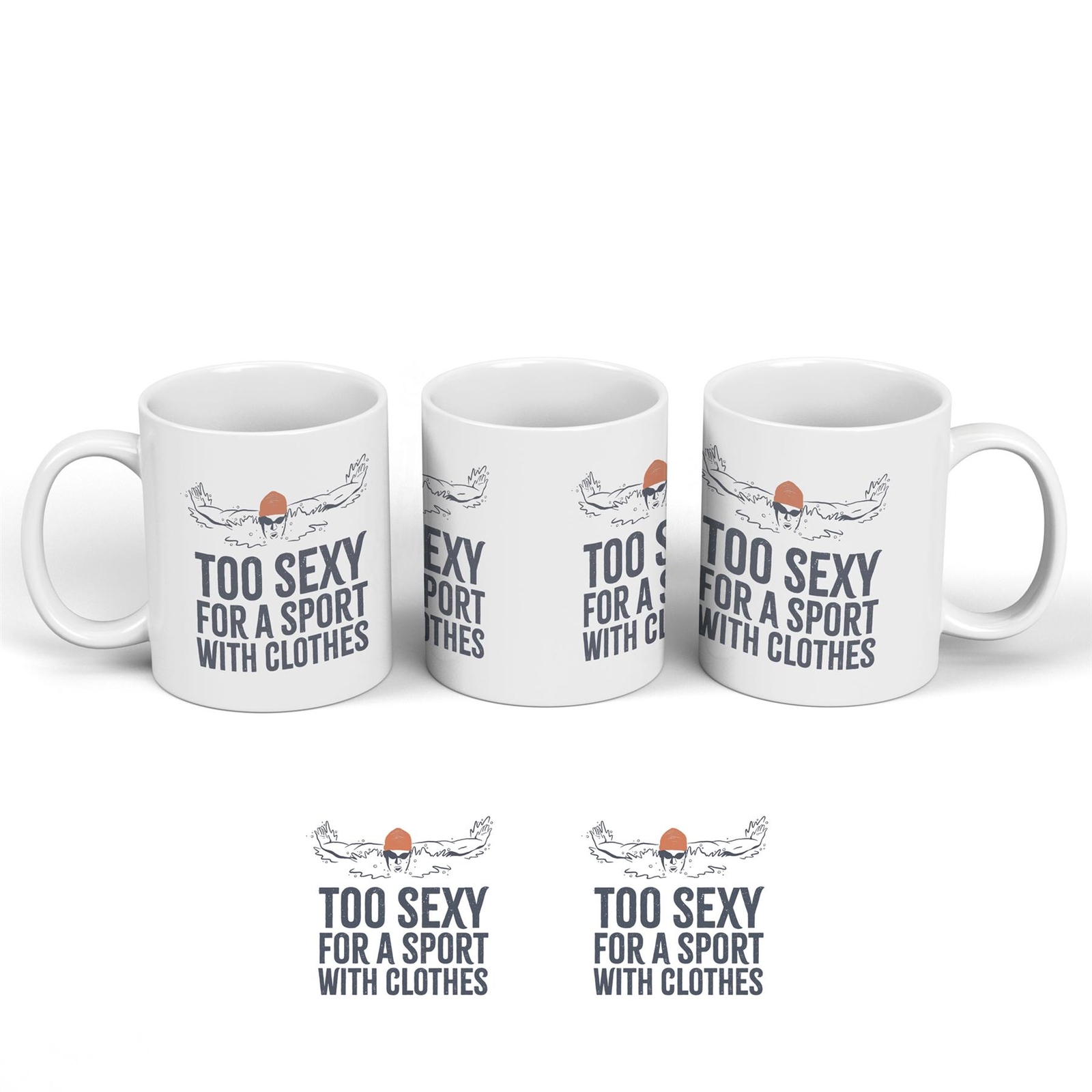 Swimming Too Sexy Humorous Hobby Typography Ceramic Classic Mug
