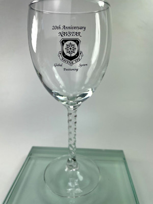 Navstar GPS Wine Glass 20th Anniversary Global Positioning System 10oz Rare  c63