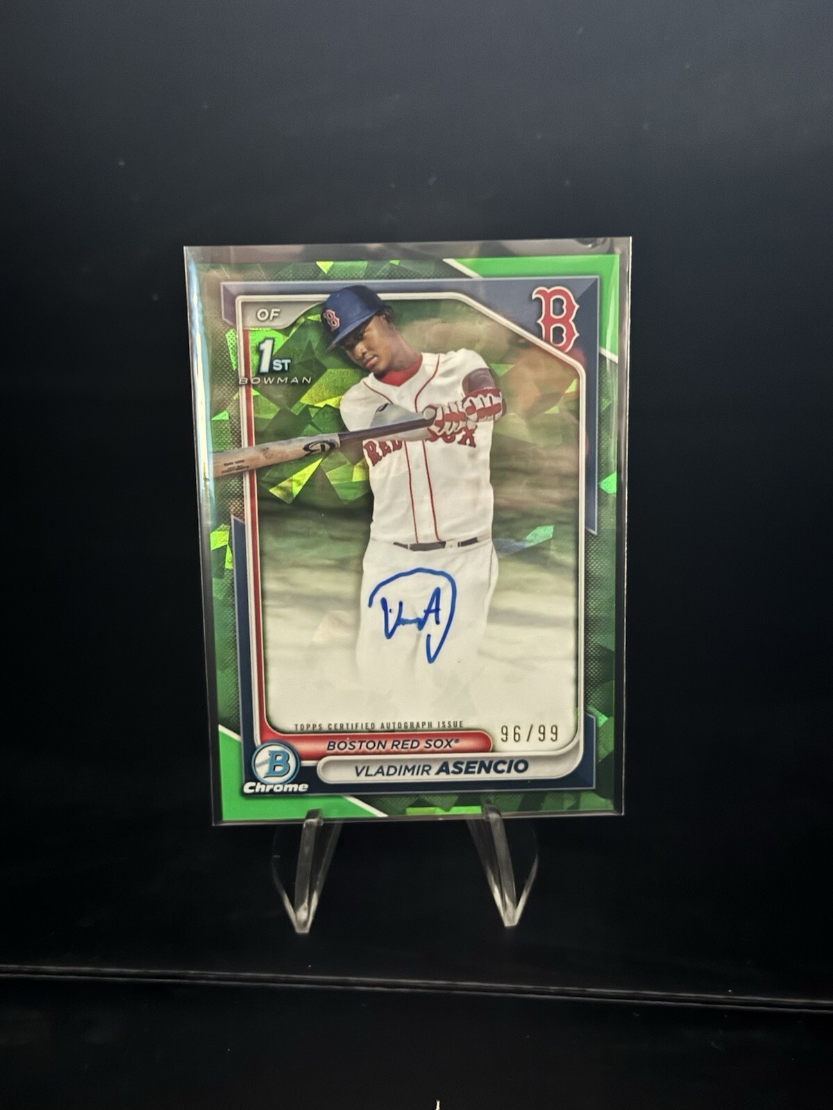 2024 Bowman Chrome Sapphire Prospects Auto Green Vladimir Asencio /99 #CSPA-VA