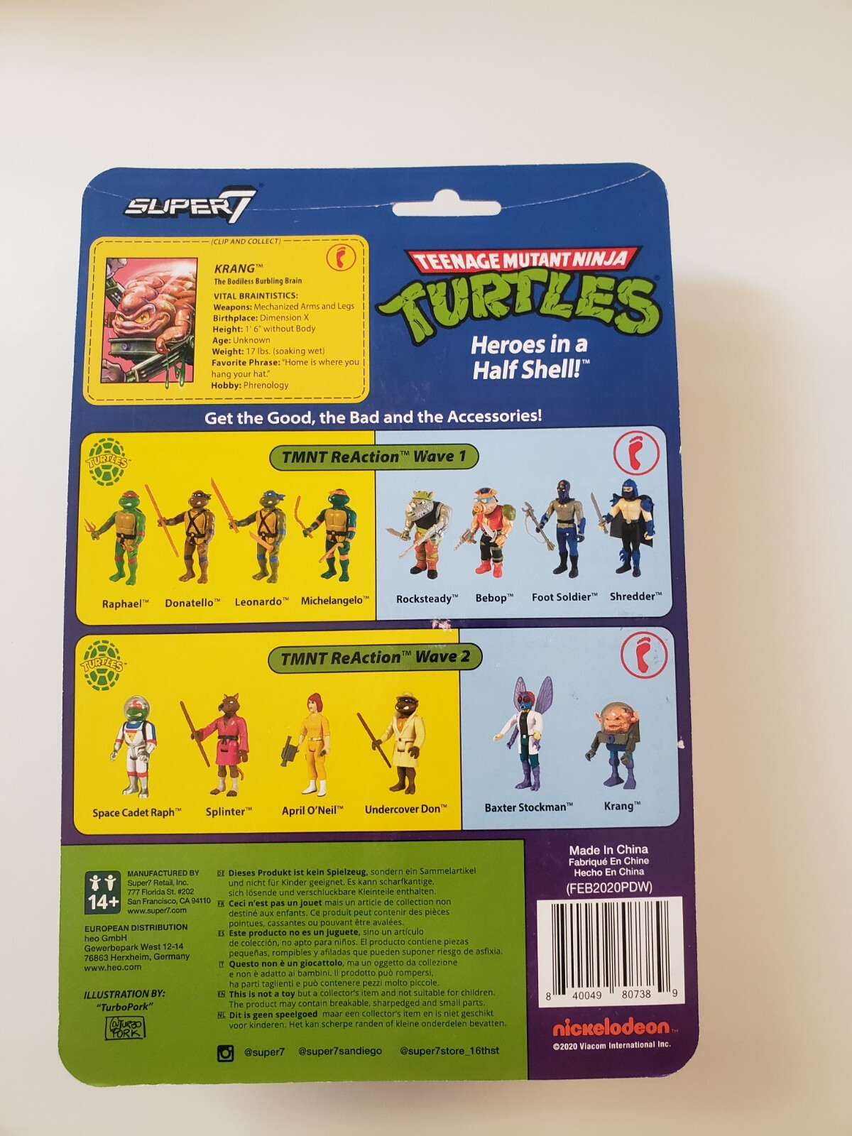 Super7 Reaction TMNT Krang Figure NEW   damage card as pictured