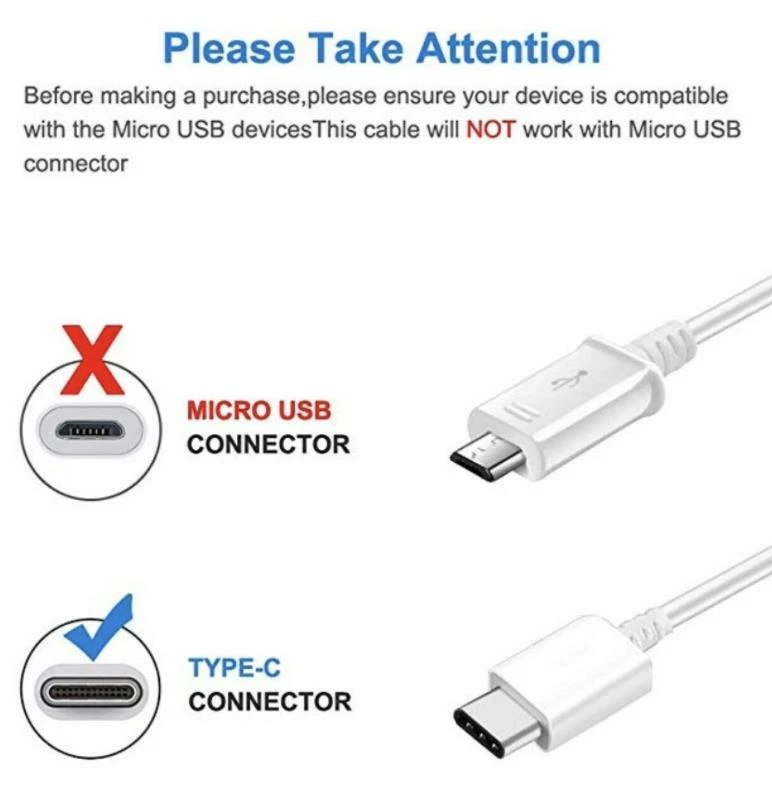 4 Pack USB-A Type C Cable Fast Charger For Samsung Galaxy S8 S9 S10 Plus Note - Image 3 of 3