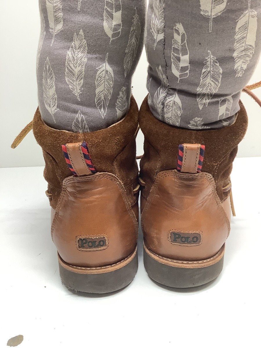 VTG MENS POLO MOCCASIN WORK BROWN BOOTS SIZE 12 D | eBay display picture 3