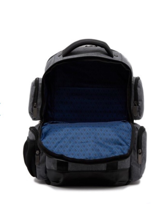 ORIGINAL PENGUIN MEN'S ODELL BACKPACK CHARCOAL GREY/GRAY WITH BLACK TRIM    SSS image 3