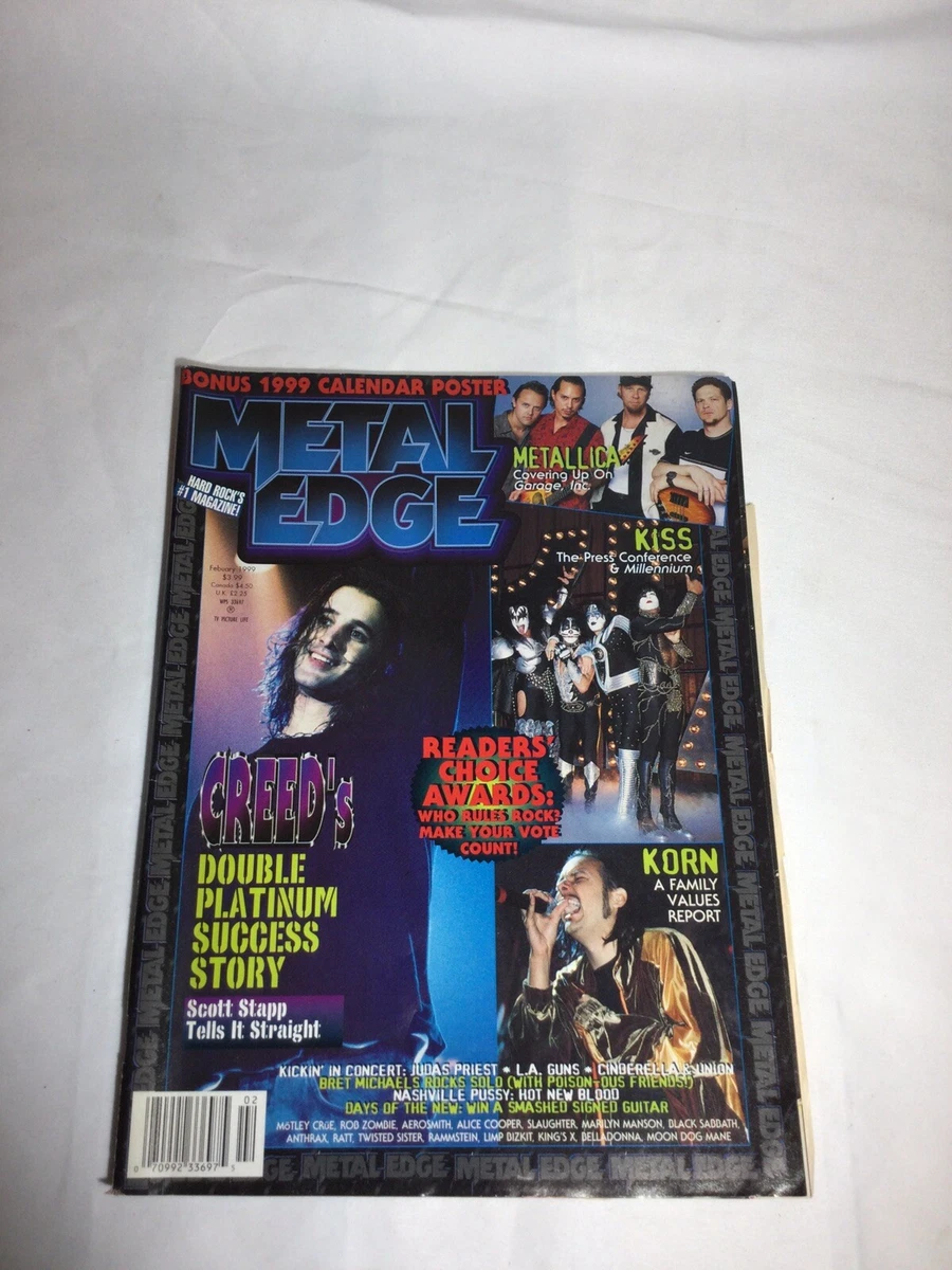 METAL EDGE Magazine Feb 1999 Kiss Korn Creed Metallica Bret Michaels | eBay