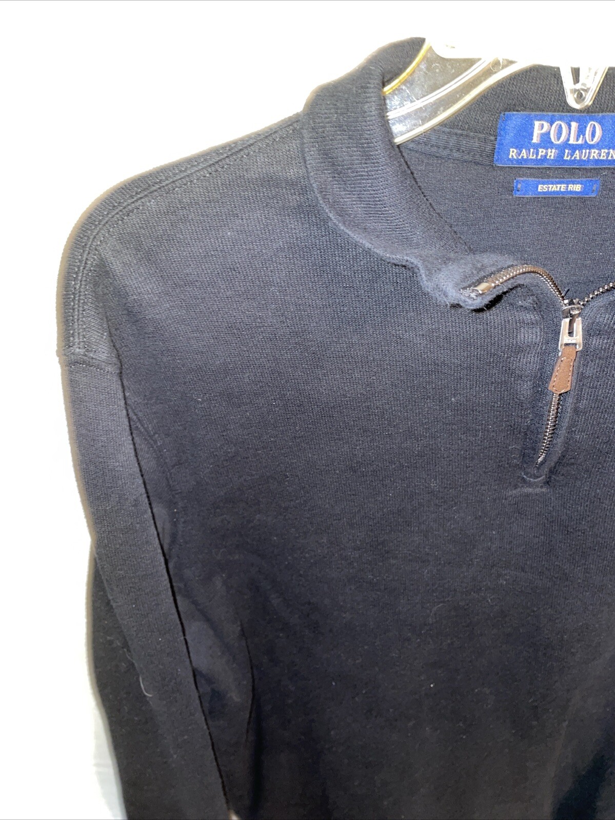 Polo Ralph Lauren Estate Rib Sweat Shirt Mens Size Medium Black Flesh Pony