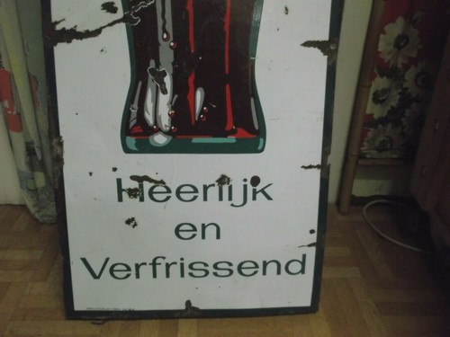 50er 60er Coca Cola Werbeschild Emaille 136x45 Reklame Niederlande 50s 60s Coke - Bild 2 von 6