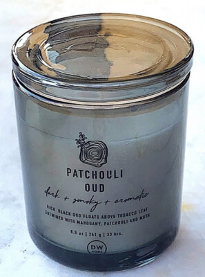 dw home tobacco leaf candle DW HOME CANDLE PATCHOULI OUD RICHLY SCENTED SOY WAX 1 WICK 8.5 oz MUSK  AROMATIC