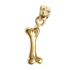 New 14k Yellow Gold Dog Bone Pendant