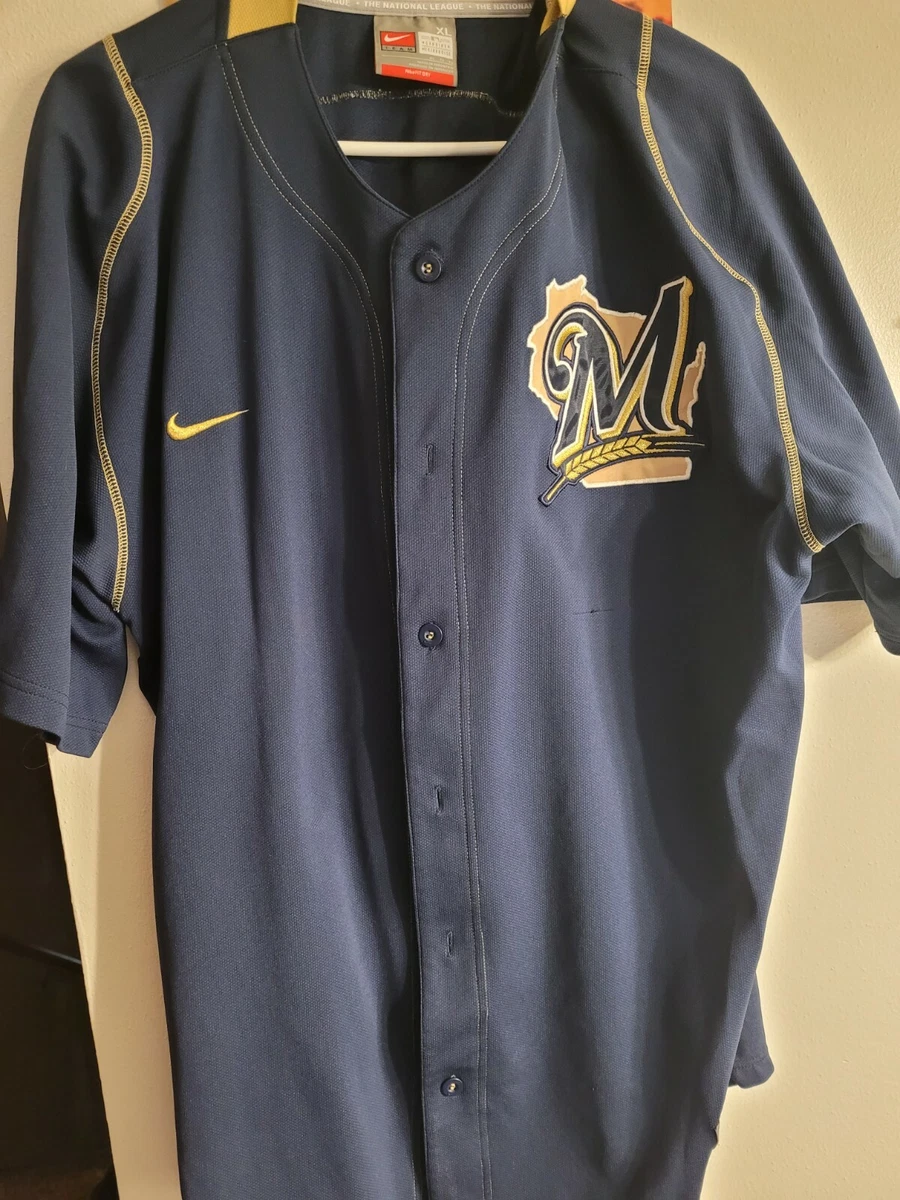 MILWAUKEE BREWERS JJ Hardy Nike Fit Jersey MLB Baseball size XL