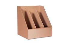 Osco Blush Faux Leather Straight Triple Magazine Rack -BSPUMR3