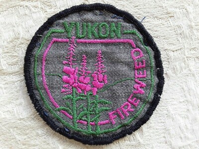 Yukon Fireweed NWT Canada Round Patch Gray Green Bright Pink Flowers 2.75'' Acros