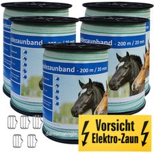 Weidezaunband 20 mm weiss-gr&uuml;n 0.15Ohm/m 2Kupfer+3Niroleiter 1000 m mit Zubeh&ouml;r