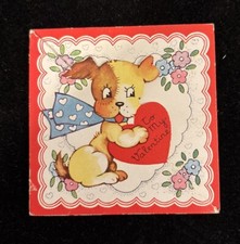 Vintage Puppy Valentine Made in USA V-28