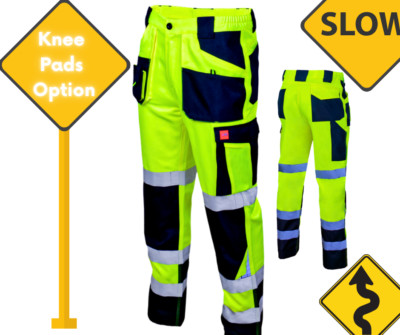 High-Visibility FLASH Protective Work Trousers Yellow Black Professional Hi-Vis