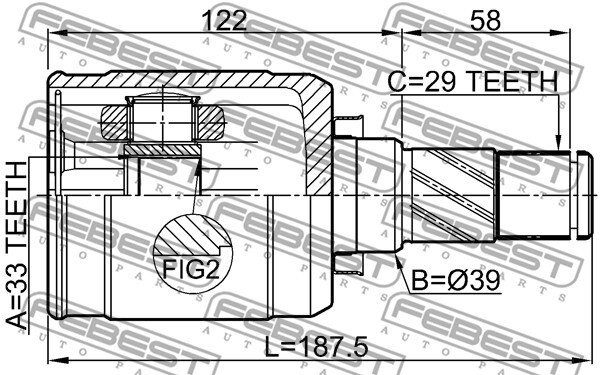0211-MR20MTLH FEBEST Joint Kit, drive shaft for NISSAN,NISSAN (DFAC)