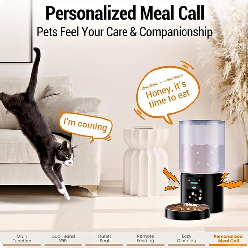 5L SMART 5G WIFI AUTOMATIC PET FEEDER CAT TIMED FOOD DISPENSER SMART APP VOICE - Picture 5 of 13