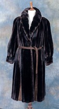 Vintage 80s Astraka Luxury Simulated Sable Fur Coat With Suede Panels. Uk 12.