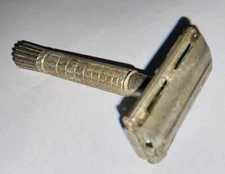 VINTAGE BRASS SINGLE BLADE SHAVING SAFETY RAZOR